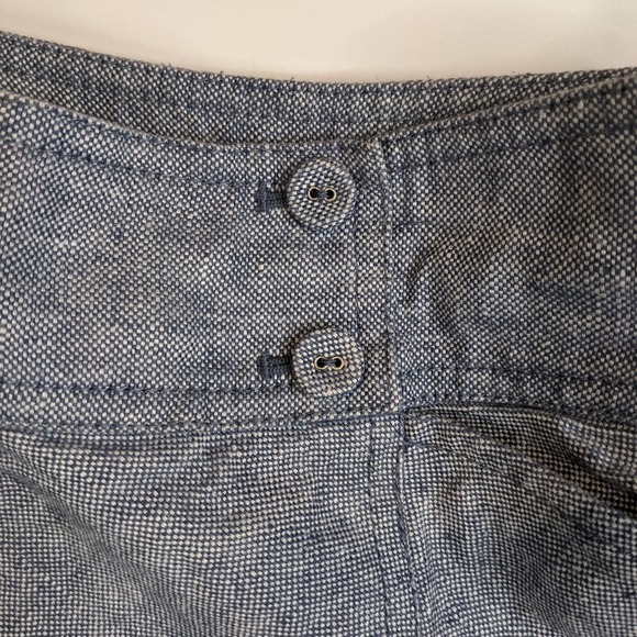 Ann Taylor Blue Linen Fit n Flare Skirt with Pocke - Picture 8 of 12